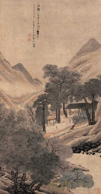 张崟 道光四年（1824）年作 山静日长 立轴 141×74.5cm